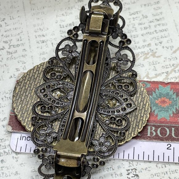 Festival  Tulip Frosted  Rose Pink Mauve Victorian Cameo Wedding Pin Hair Clip - Picture 11 of 13